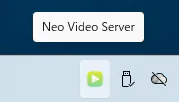 The Neo Video Server icon in the Windows system tray